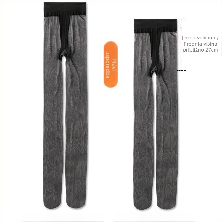 Čarape do bedra, ultra tanke 0D denier, T-rozkrok, jednofarbni uzorak, nevidljive, antibakterijske