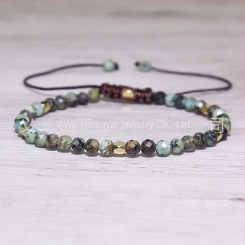 Ženska pleteni narukvica u europsko-američkom stilu, prirodni kamen, ručna izrada, podesiva