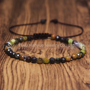 Ženska pleteni narukvica u europsko-američkom stilu, prirodni kamen, ručna izrada, podesiva