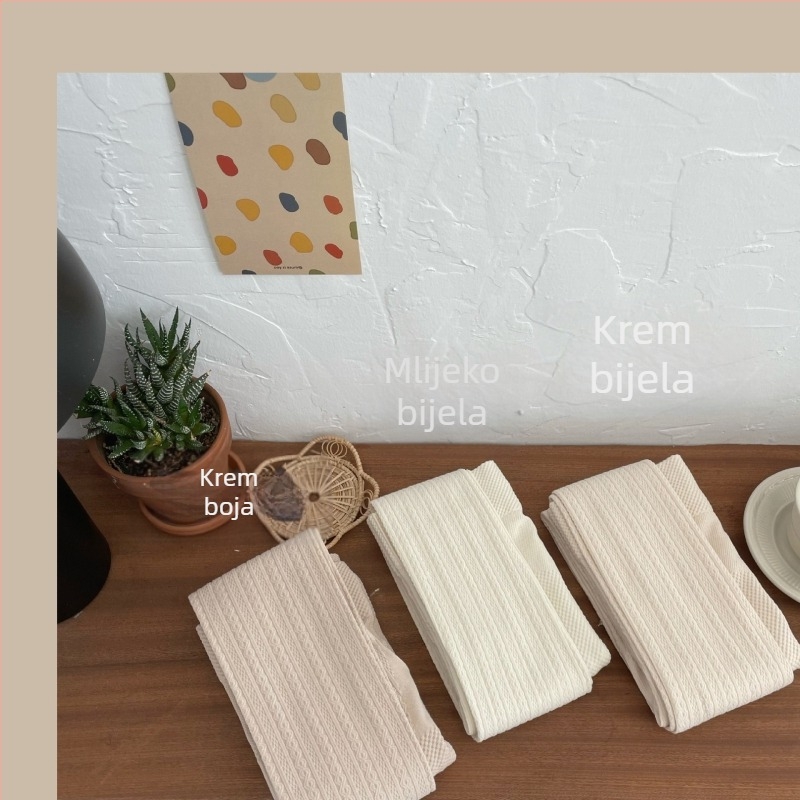 Ženske pamučne hulahopke s vertikalnim 8‑uzorkom, 600D debeli materijal, oblikovanje tijela i podizanje stražnjice, protiv trenja, s nogavicama