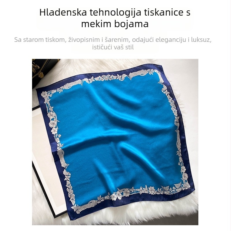 Svileni mali kvadratni šal - 100% svila, warp-knit tkanina, podrijetlo Zhejiang, ljeto 2022