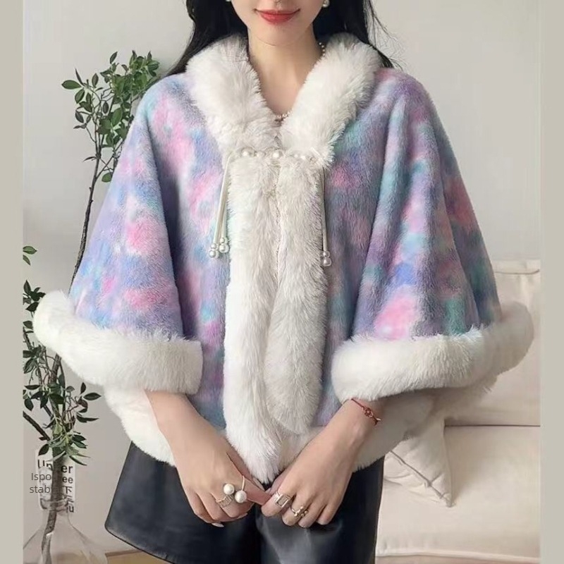 Vuneni ogrtač s flisa podstavom i kragnom od umjetne krzna, elegantan ženski stil, univerzalna duljina (Materijal: vuna; Pletenje: Twill; Uzorak: Monokroman; Obrada: Jacquard; Sezona: jesen/zima)