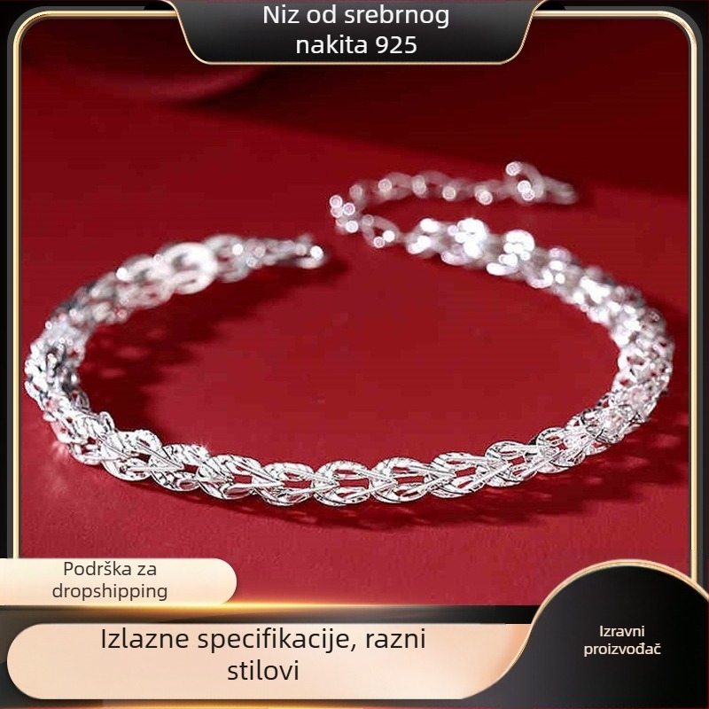 Narukvica s feniksovim repom i zvjezdano-geometrijskim dizajnom, 925 srebra, elektroplatiniranje, Love Silver