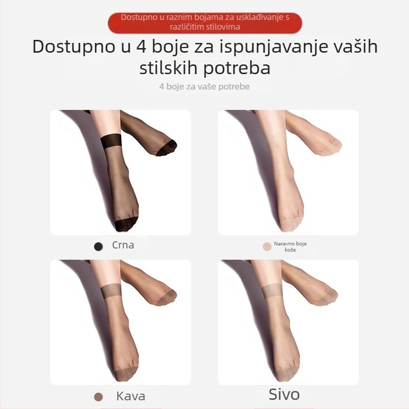 Langsha Ženske ultra-tanke najlon čarape – nevidljive, jednofarbne, srednje duljine čarape, mercerisani završetak, 80–90% najlona, za ljeto