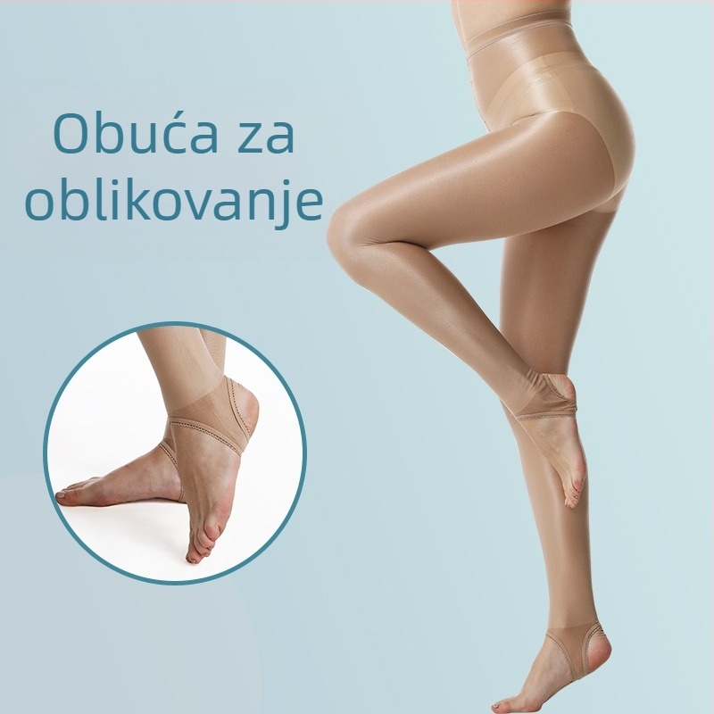 70D najlonske čarape s reflektirajućim sjajem za ples i scenske nastupe — podizanje kukova i oblikovanje, upijanje znoja, protuklizne, tanke, odrasle 18-40
