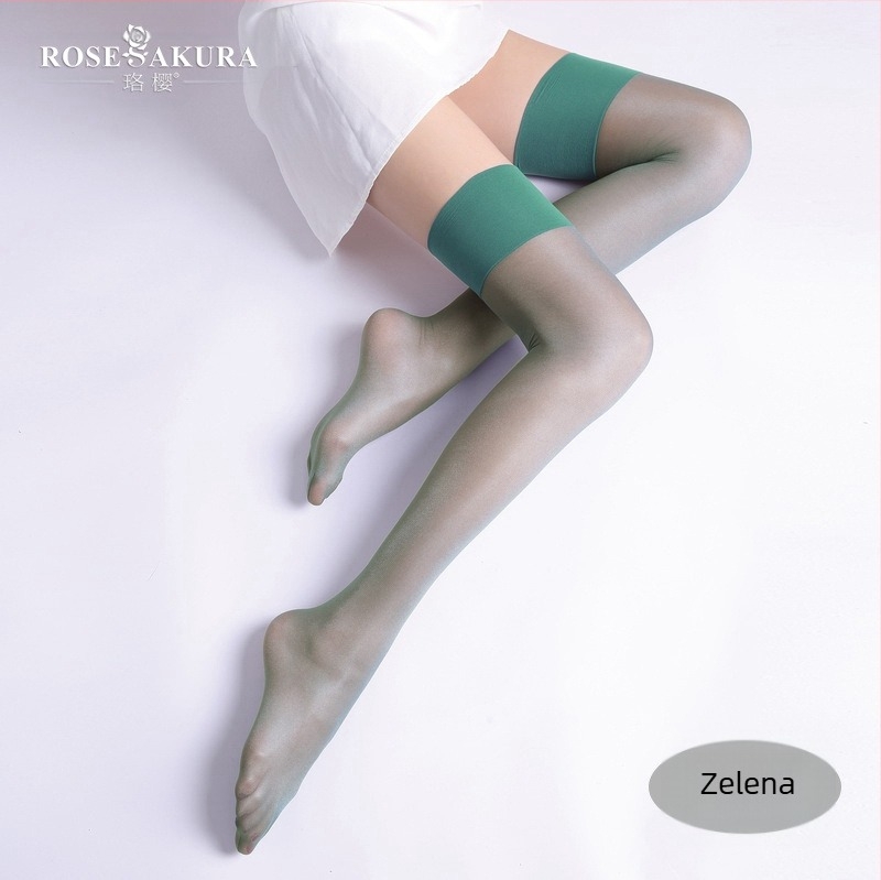 Luoying 0919 12D svilenkaste čarape iznad koljena – seksi retro, ultra tanke