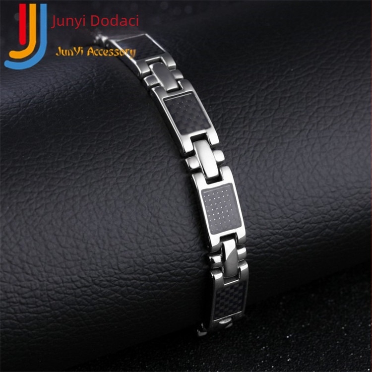 Junyi Titanij-Čelična Geometrijska Unisex Narukvica, Polirani Završetak, Nakit