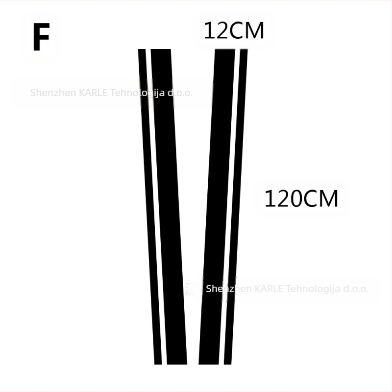 PVC naljepnica za poklop motora — duga traka naljepnica, za liniju vrata, prilagodljiva duljina i širina