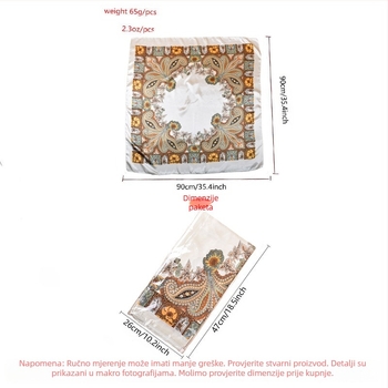 Kvadratni šal, saten materijal, otisak, jednostavno preplitanje, moderan gradski stil (ljeto 2021)