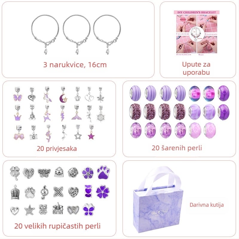 Set narukvica za djecu – legura, elektropljanje, HOMHUL/Heng Mei Huang TZ-04