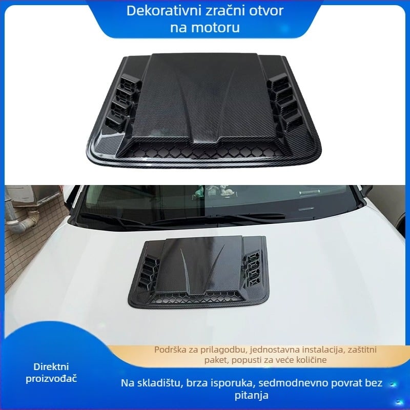 Univerzalni lažni izlaz zraka za haubu automobila — dekorativan, ABS, ljepilo za ugradnju