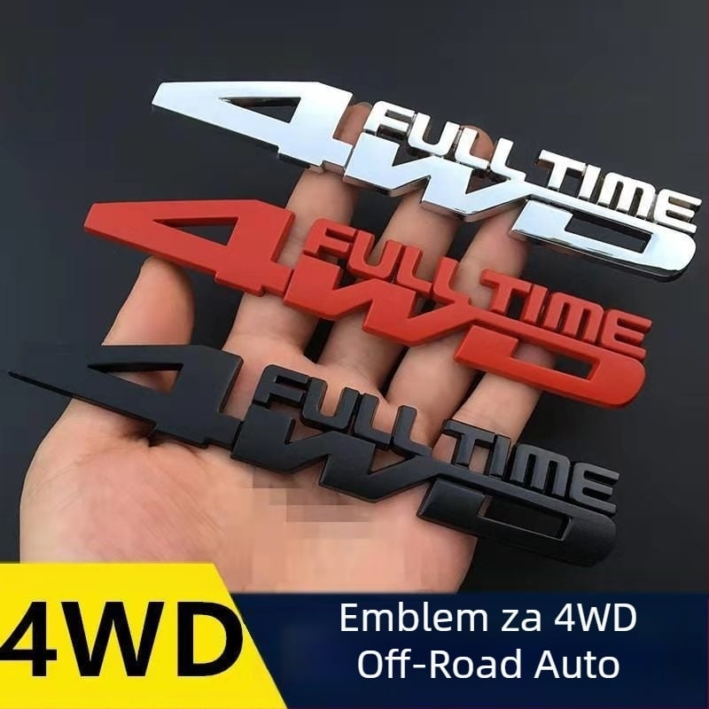 Metalni znak karoserije za 4x4 AWD, vanjska naljepnica za karoseriju, 15.8×2.8 cm, samoljepljiva