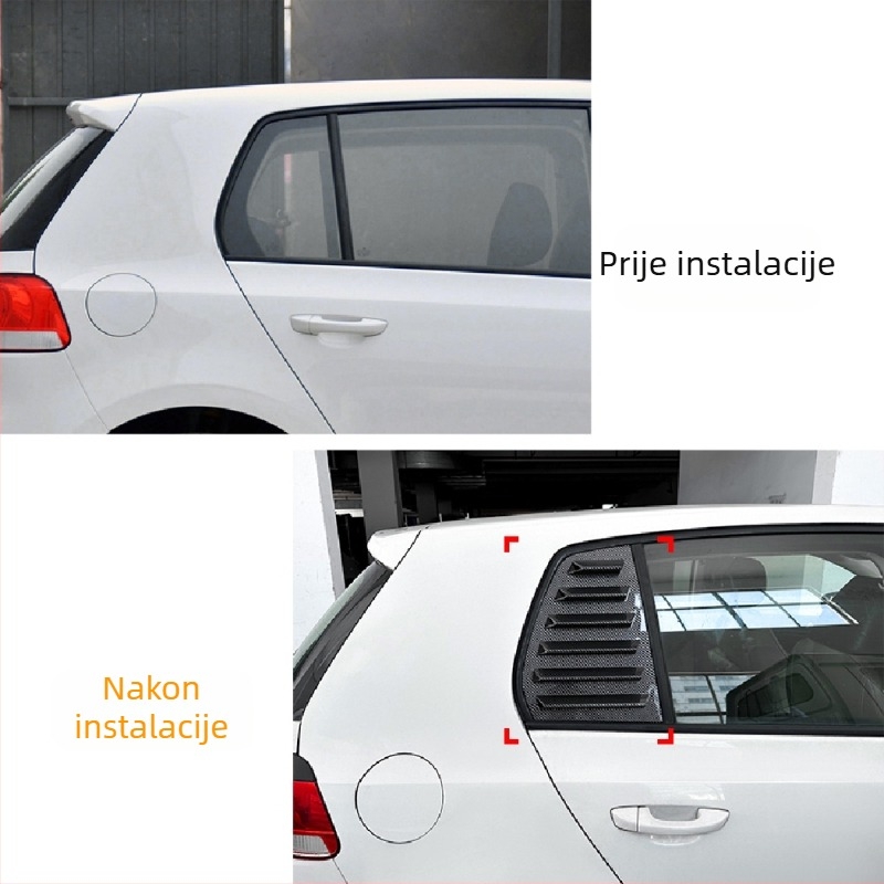 AMP-Z ABS naljepnica za karoseriju za Volkswagen Golf GTI Mk6/Mk7/Mk8 – Piano crna karbonska tekstura, lijepljenje ljepilom