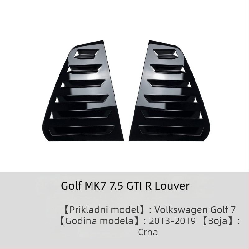 AMP-Z ABS naljepnica za karoseriju za Volkswagen Golf GTI Mk6/Mk7/Mk8 – Piano crna karbonska tekstura, lijepljenje ljepilom