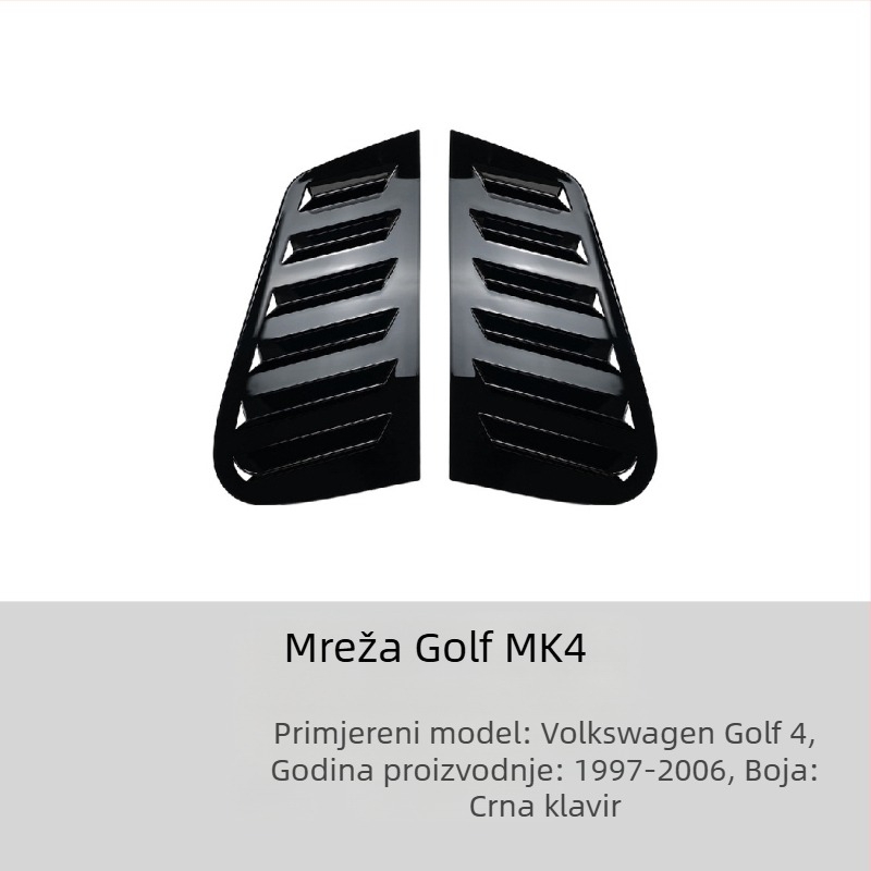 AMP-Z ABS naljepnica za karoseriju za Volkswagen Golf GTI Mk6/Mk7/Mk8 – Piano crna karbonska tekstura, lijepljenje ljepilom