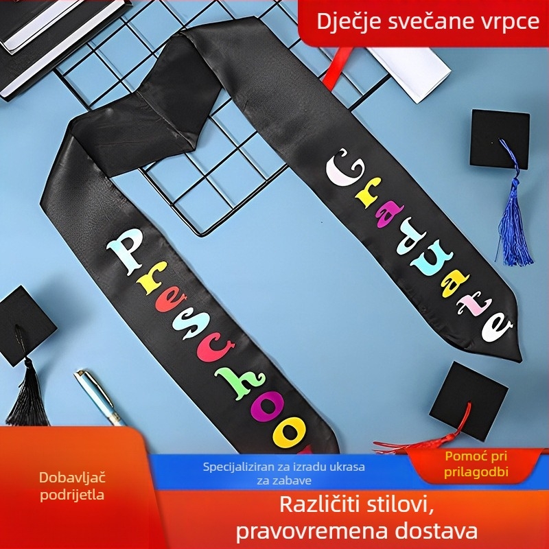 Dječja satenska ramena traka za ceremonije - unisex, ljeto, jednostavan stil, otisnuta dekoracija