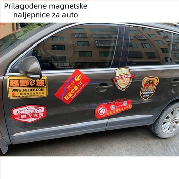 Magnetska naljepnica za auto – prilagodljiv dizajn, magnetski materijal, ugradnja magnetnom pastom, pogodno za željezne površine