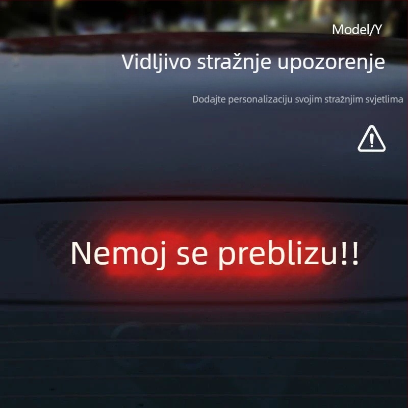 Naljepnica za stražnja svjetla za Tesla Model 3/Y, tekstura karbonskih vlakana, imitacija karbona, montaža vakuumskom čašom, prilagodljivo