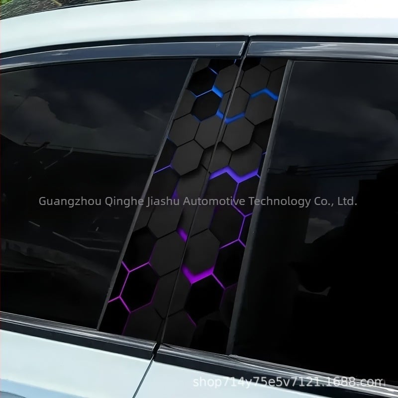 Dekorativna naljepnica za B-pilar automobila, hexagonalna serija, samolijepljiva