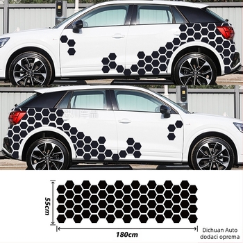 Kashes naljepnica za karoseriju automobila s uzorkom heksagonalnih ćelija, pričvršćivanje ljepilom
