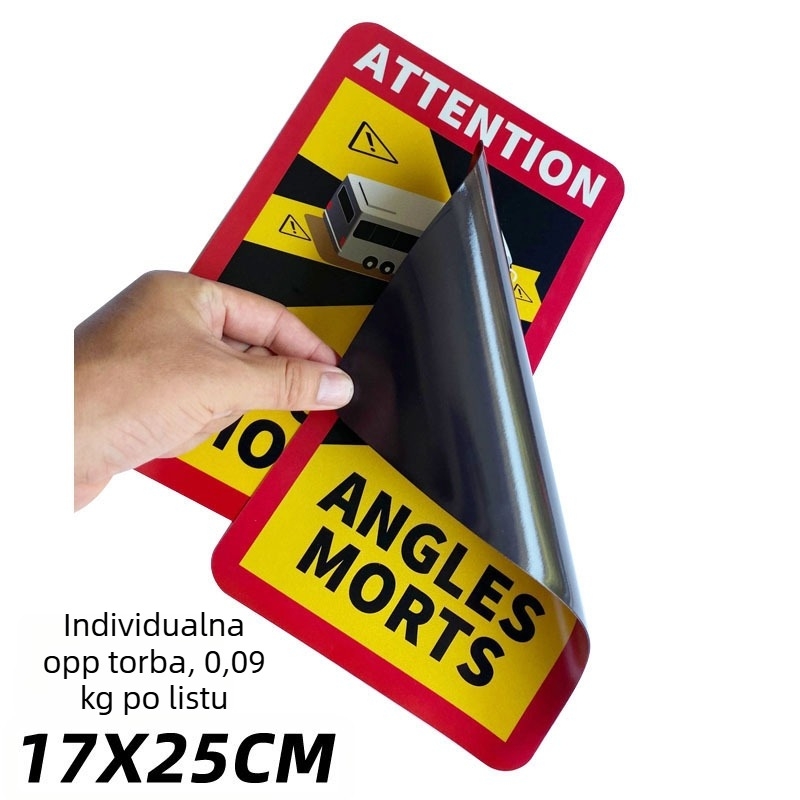 Flute reflektirajuća naljepnica za karoseriju automobila – upozorenje na mrtvu točku, ljepilo za montiranje, prilagodljivo