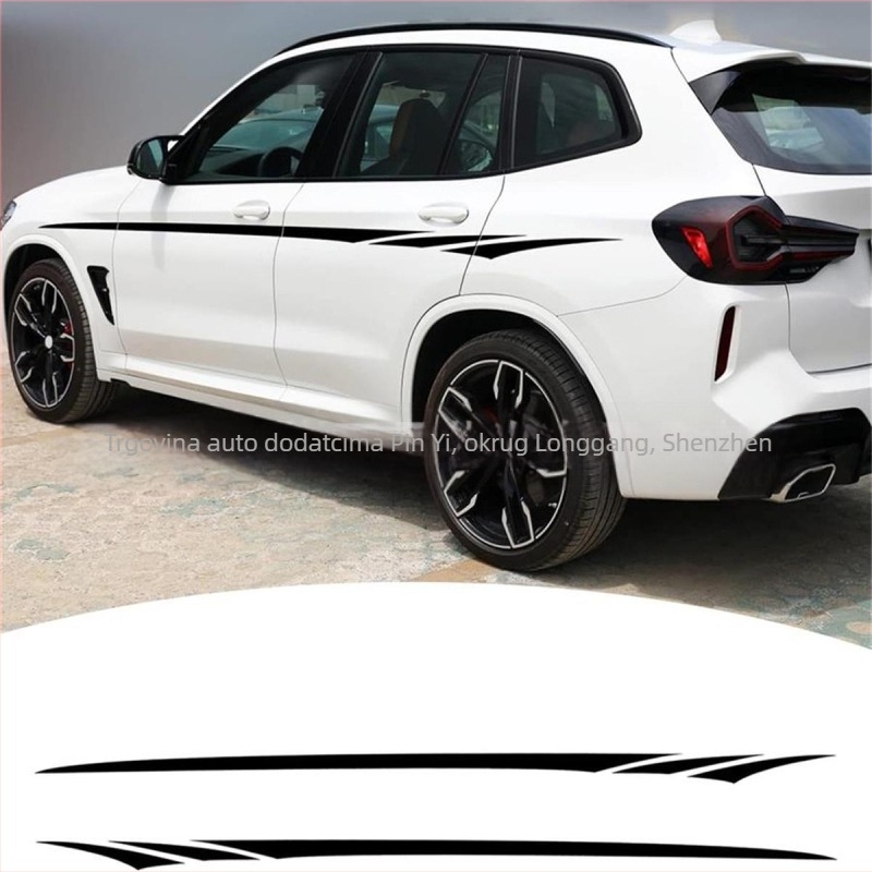 Vinilna bočna naljepnica za automobil sa sportskim utrka uzorkom; materijal: naljepnica, tip: bočna naljepnica, ugradnja: ljepilo