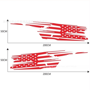 D-1277 naljepnica za karoseriju Wrangler s prugama i grafikom zastave, PVC vinil, jaka adhezija, vanjska uporaba, serija pruga