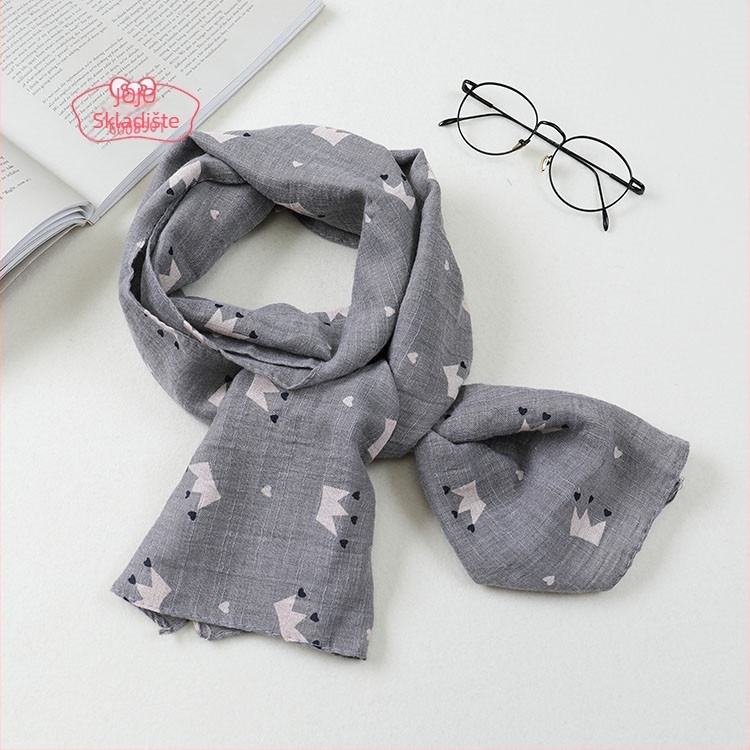 Dječji šal od pamuka i lana, pleteni, otporan na prašinu, proljeće, pamuk 51–60% / konop ≤10%