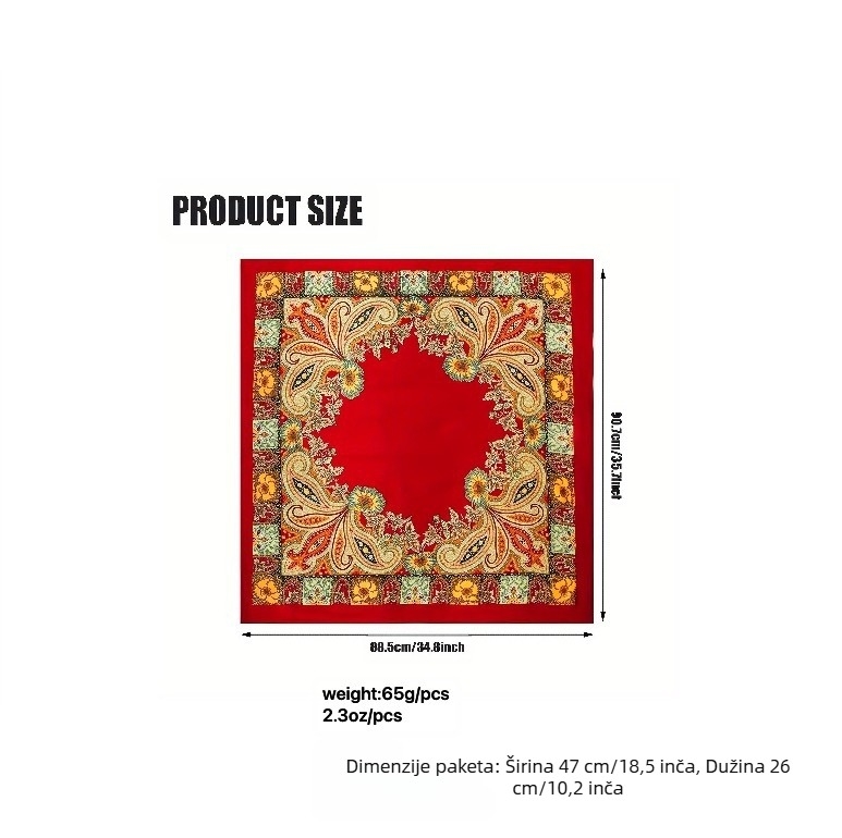 Šal s Paisley uzorkom, poliester, warp-knitted, 100% poliester, ispis, proljeće 2025