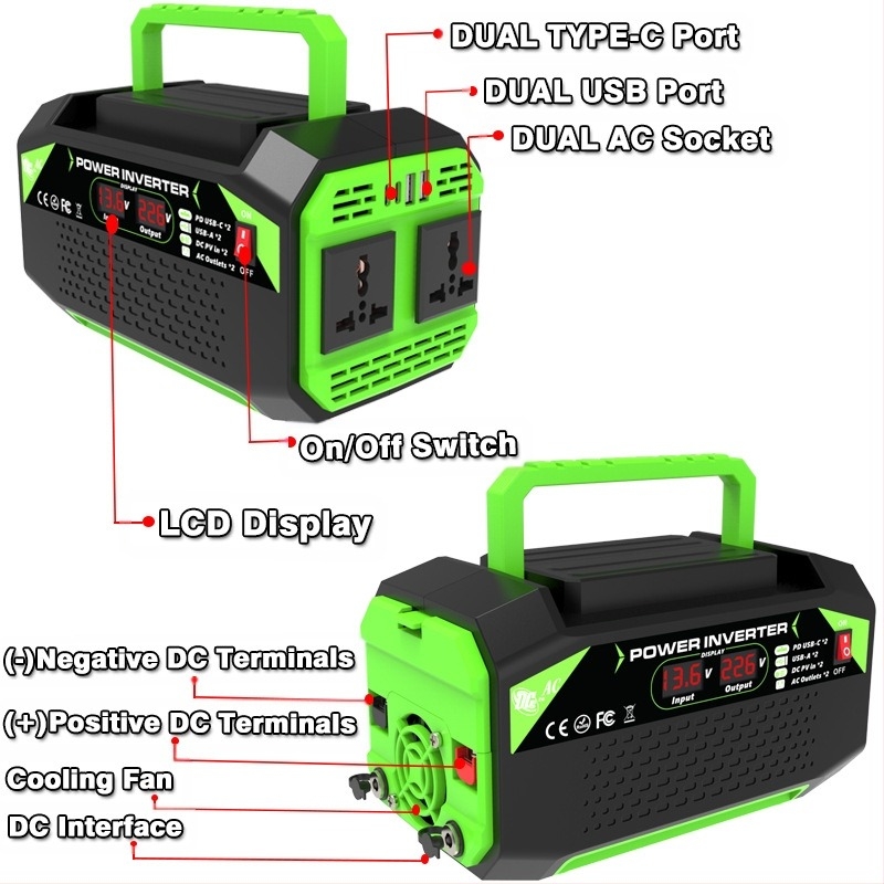 Inverter 600W 12V na 220/110V za kuću i vozilo - 95% učinkovitost, CE ROHS FCC UL certifikati