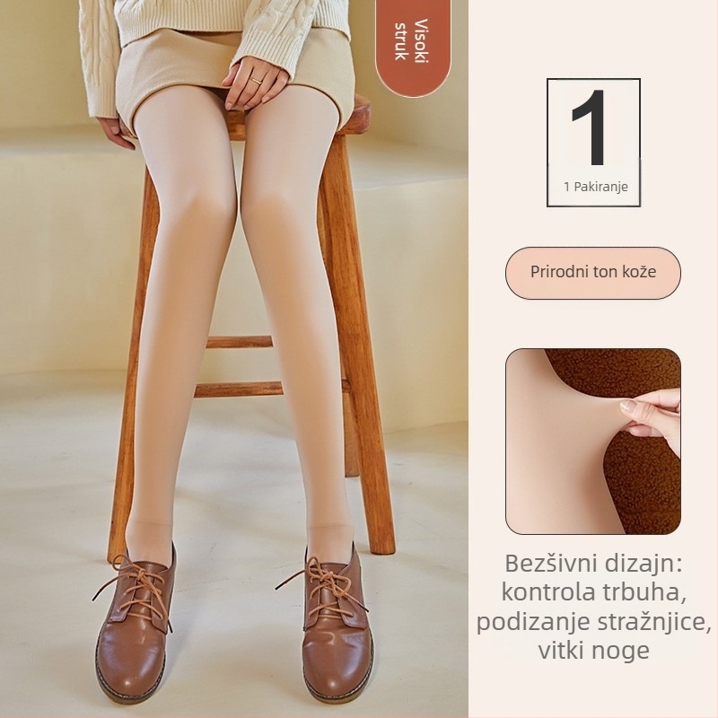 Čarape-pantyhose s podizanjem bokova i oblikovanjem, najlon 80–90%, debeli materijal, čvrsti uzorak, seksi stil