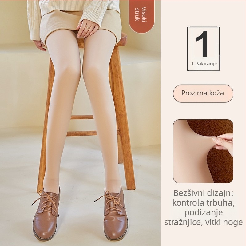 Čarape-pantyhose s podizanjem bokova i oblikovanjem, najlon 80–90%, debeli materijal, čvrsti uzorak, seksi stil