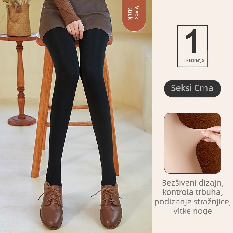 Čarape-pantyhose s podizanjem bokova i oblikovanjem, najlon 80–90%, debeli materijal, čvrsti uzorak, seksi stil