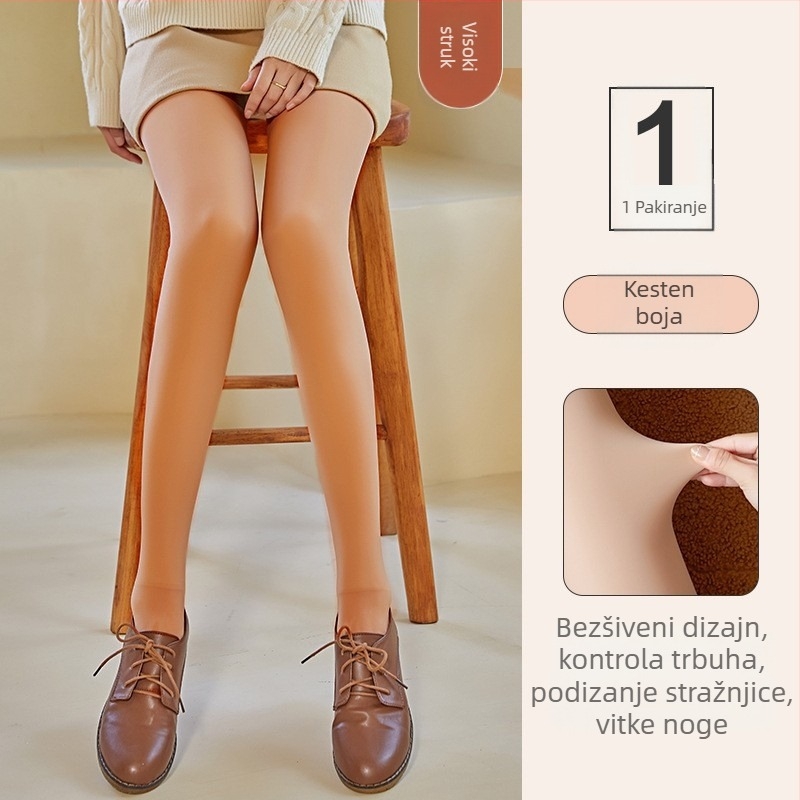 Čarape-pantyhose s podizanjem bokova i oblikovanjem, najlon 80–90%, debeli materijal, čvrsti uzorak, seksi stil