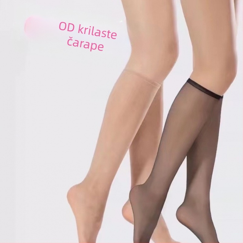 Bešivne ultra-tanke čarape do sredine lista s prozirnim vršnim dijelom prsta, nylon