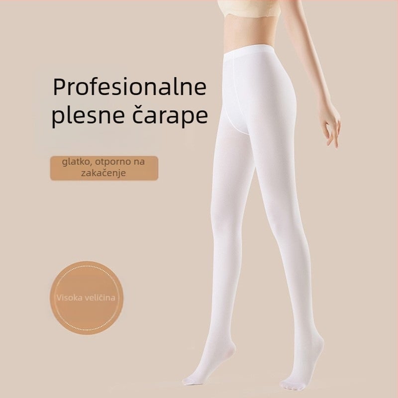 Ženske plesne hulahopke Velvet – anti-zapetljavanja, jednobojni uzorak, 50D, poliester 50–70%