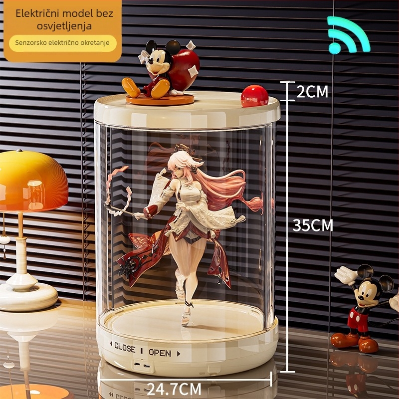 Kutija za pohranu figura s Labubu izložbenim ormarićem, prašno proziran poklop, 35 L kapaciteta, plast, s dijelovima, može se slagati, model XL-8531/8532