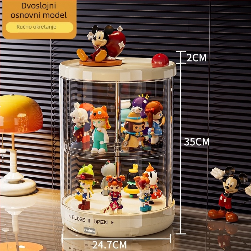 Kutija za pohranu figura s Labubu izložbenim ormarićem, prašno proziran poklop, 35 L kapaciteta, plast, s dijelovima, može se slagati, model XL-8531/8532