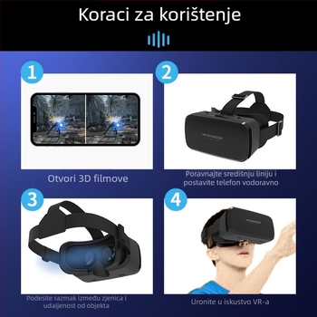 Magic Mirror G06A VR naočale za mobitel — ulaz s zaslona telefona, rezolucija 720-1080-2K, značajke: socijalna zabava, praćenje pokreta