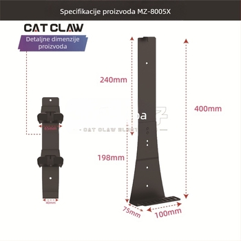 Nosač za zidne igre za PS5/PS5 Pro/PS5 Slim s prostorom za kontroler i slušalice, metalna konstrukcija, model MZ-8005X, težina 900 g