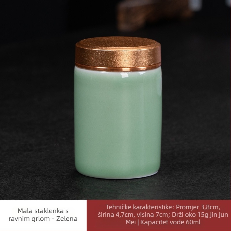 Keramička posuda za čaj s Celadon završetkom i poklopcem od legure, otporna na vlagu, mogućnost ispisa logotipa