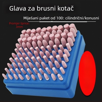 Glava za brušenje WELIBA – korund, model Grinding head, za brušenje i poliranje kalupa od čelika, bakra i aluminija