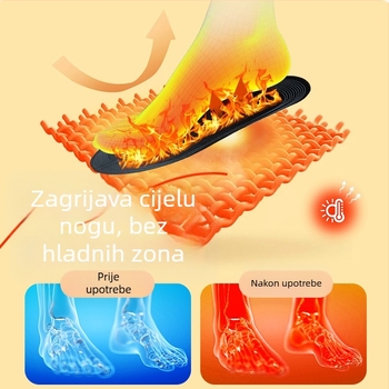 USB grijani ulošak za cipele, samonagrađujući, prilagodljiv za rezanje, velur gornja stranica, EVA tabanica