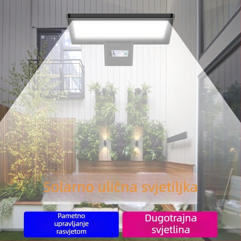 LED solarno ulično svjetlo s integriranim vanjskim svjetlom, senzor pokreta, IP65 vodootporno, 3W, vijek trajanja 50.000 sati