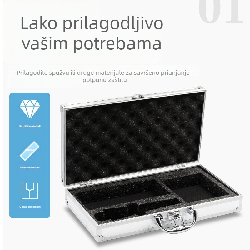 Kutija od aluminijske legure za opremu, otporna na udarce, lagana, nosivost 3–5 kg