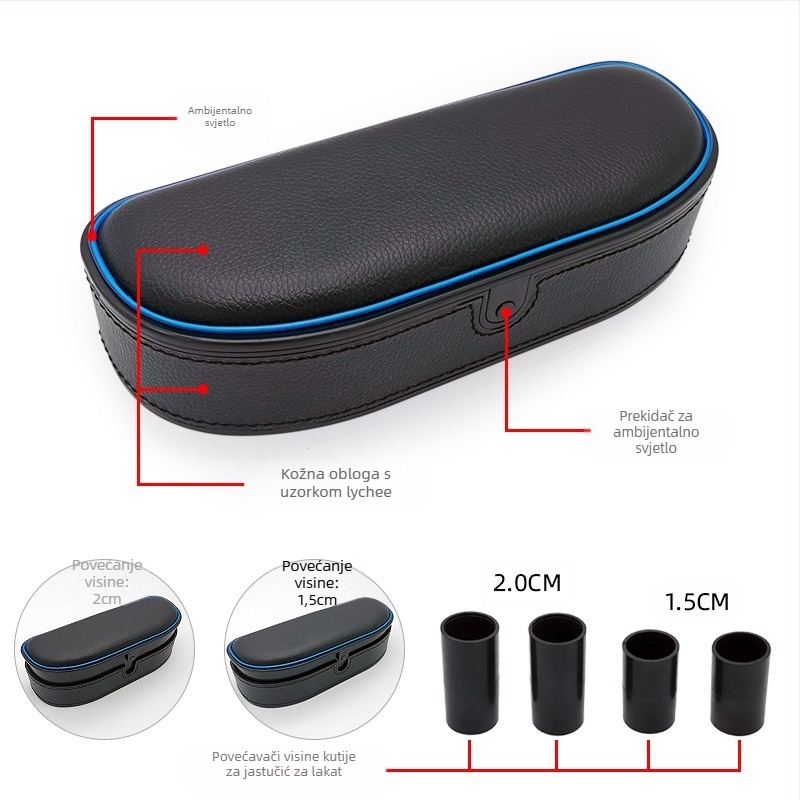 Kožna kutija za naslon za ruku automobila – univerzalna, marka Geshuo, podrijetlo Guangzhou, kod proizvoda CK19.