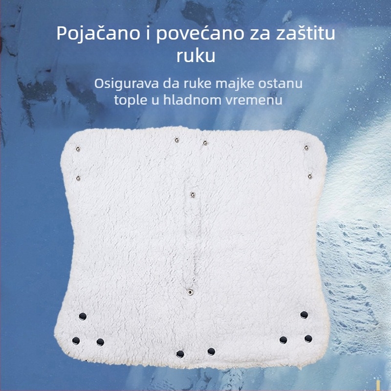 Poklopac za ručku kolica za bebe – otporan na vjetar, debeli flis, materijali: Oxford tkanina / ovčja vuna