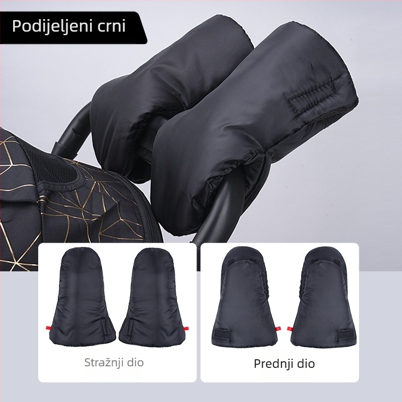 Poklopac za ručku kolica za bebe – otporan na vjetar, debeli flis, materijali: Oxford tkanina / ovčja vuna