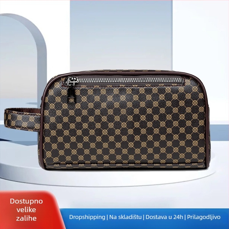 Muški PU kožni clutch za poslovna putovanja, podstava od poliestera, proljeće 2025