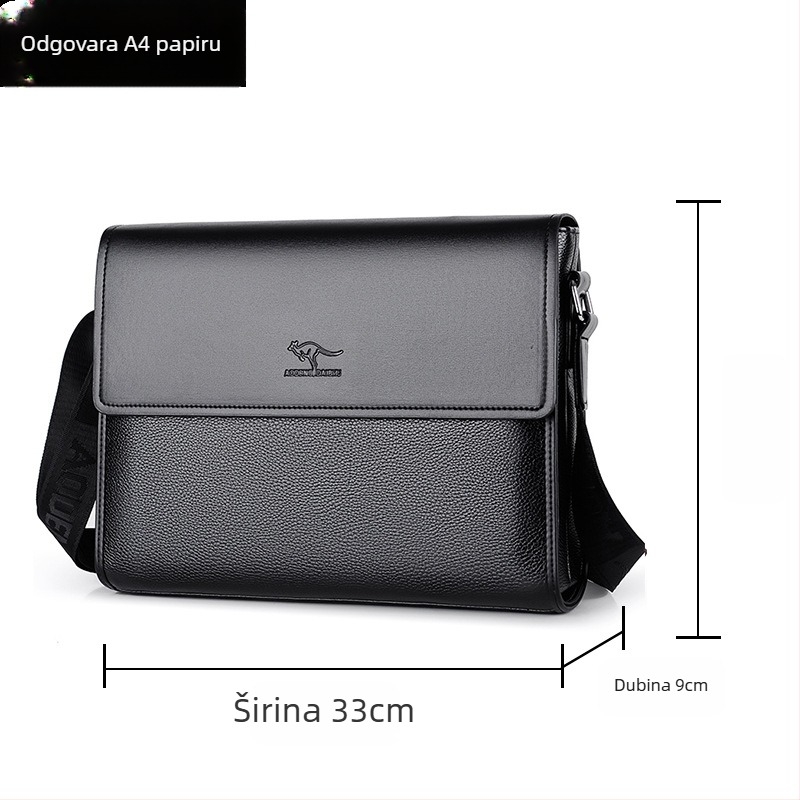 Muška crossbody torba, PU materijal, vodootporna i otporna na habanje, urbanistički minimalistički stil, AOGUANDAISHU